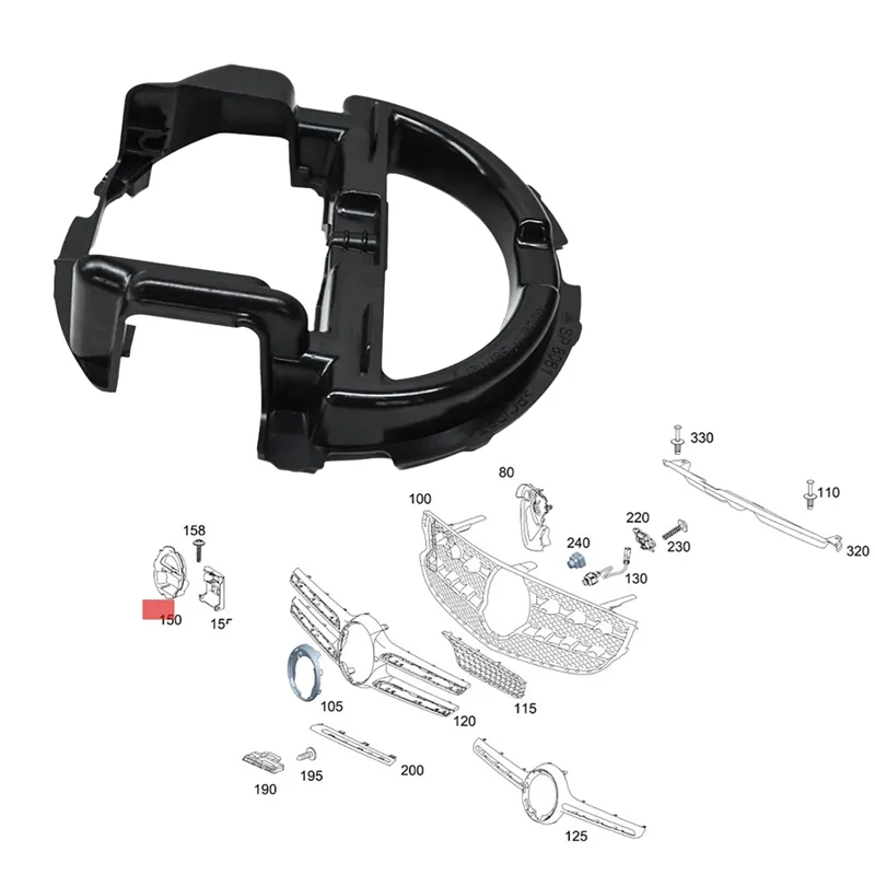 المصد الأمامي للسيارة شبكة المبرد شعار شارة حلقة الاصطدام قوس لمرسيدس بنز C GLC-Class W205 W253 A2058880200-N30R