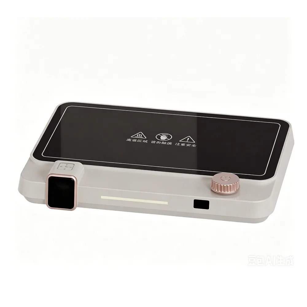 Temperature Display Mug Warmer Adjustable Temperature Knob Design Cup Heater Rectangular Remote-controlled Food Heating Plate