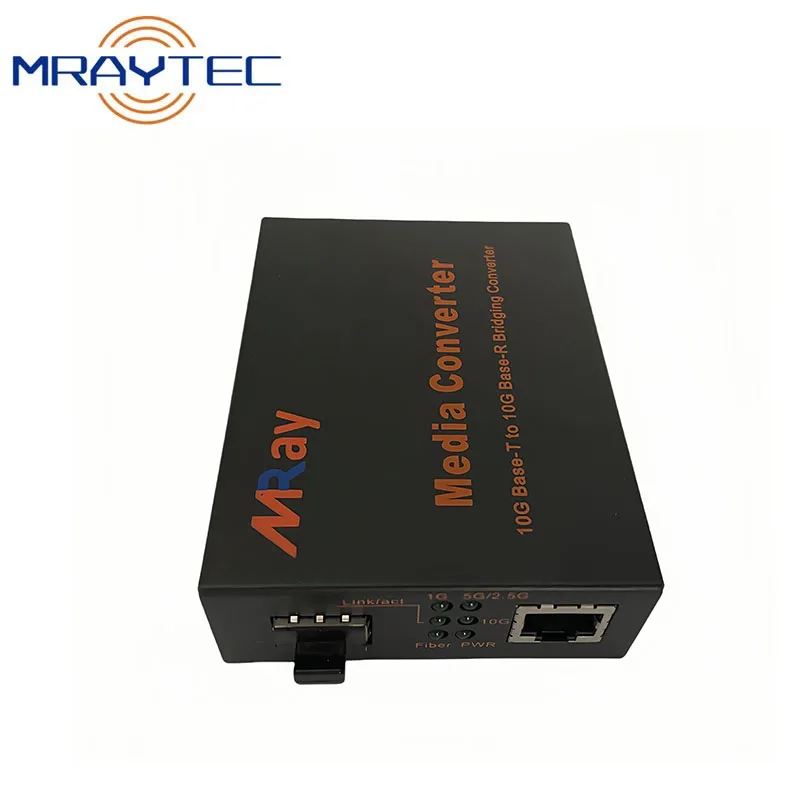 10G Media Converter Unmanaged 100M/1G/2.5G/10GBase-T Fiber Transceiver, SFP to RJ45 Converter, Support 10GBase-SR/LR Transceiver