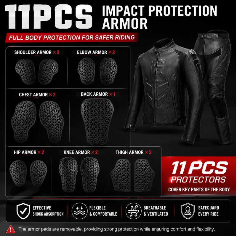 Winter Motorcycle Riding Jacket Pants Suit Waterproof Windproof Motorcycle Gear Protective Armor Racing Touring Equipment