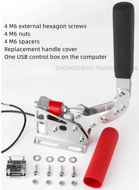 

USB steering wheel compatible racing handbrake simulator linear gear sequence drift game