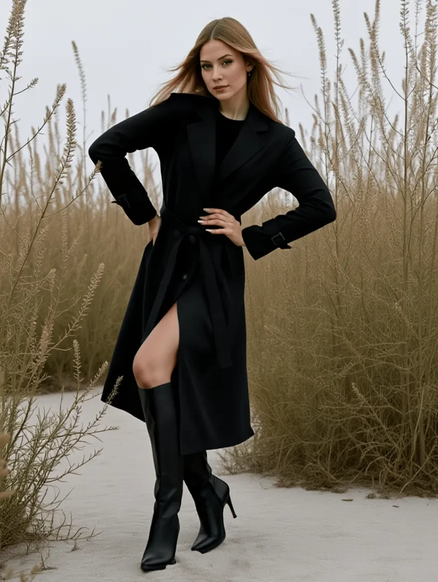 معطف شتوي للنساء ملابس خارجية أنيقة مع حزام معطف طويل للغاية سترة نسائية طويلة معطف سميك مبطن على الموضة الدافئة #3