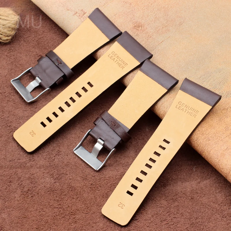 Exquisite Elegant Genuine Leather Watchbands for Diesel Dz4343 Dz4405 Dz7257 Dz4423 Breathable Strap 22 24 26 28mm