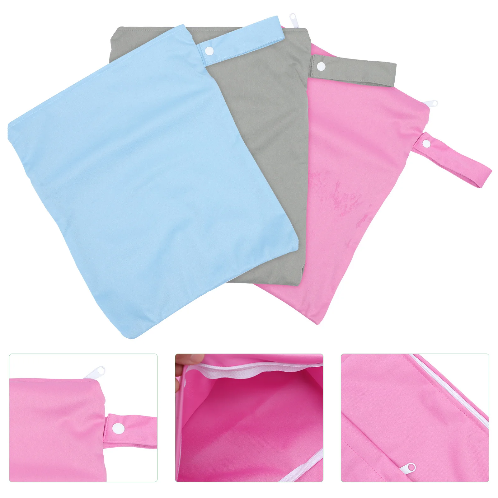 3Pcs Diaper Dry Bag Waterproof Reusable Wet Dry Bags Portable Baby Travel Organizer Cloth Diapers Wet Bag Pouch