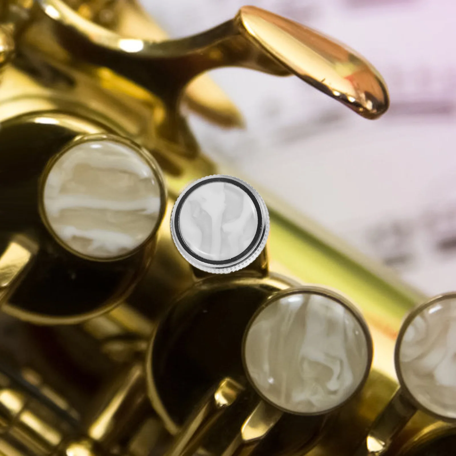 

1pcs Tenor Finger Buttons White Instrument Repair Parts Supplies Tenor Horn Buttons Copper Material Replacement Accessories