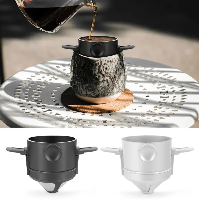 Infusor de chá de aço inoxidável 304 com tampa, grade reutilizável, vazamento de chá binaural, café Teaware, 1pc