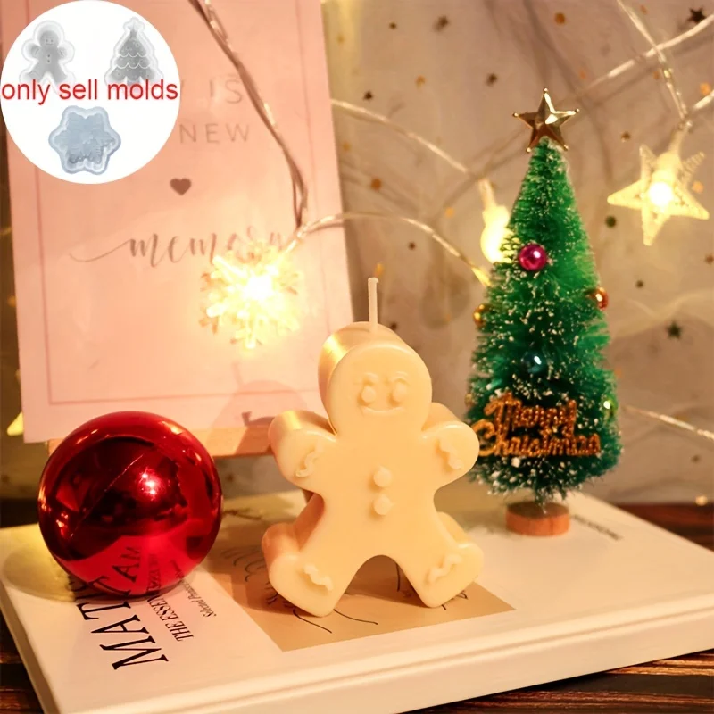 

3Pcs/Set Christmas Themed Silicone Molds - Snowflake Snowman Elk Ornaments & Gypsum Candle Making Perfect Holiday Gift Choice