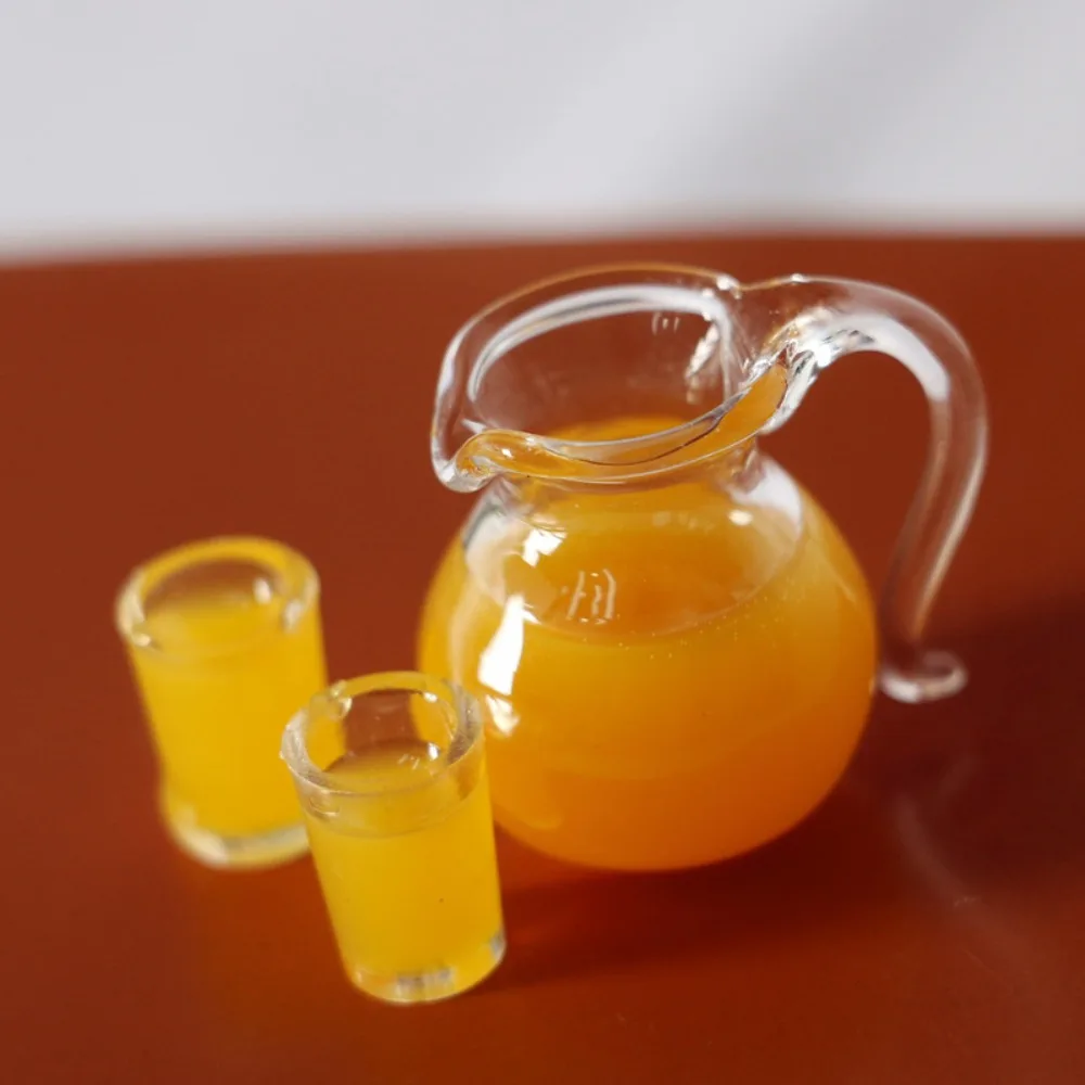 Creative Resin Orange Juice Doll Accessories 1/12 Scale Drinks Jug Cup Mini Doll Accessories Miniature Accessories Doll Food Toy