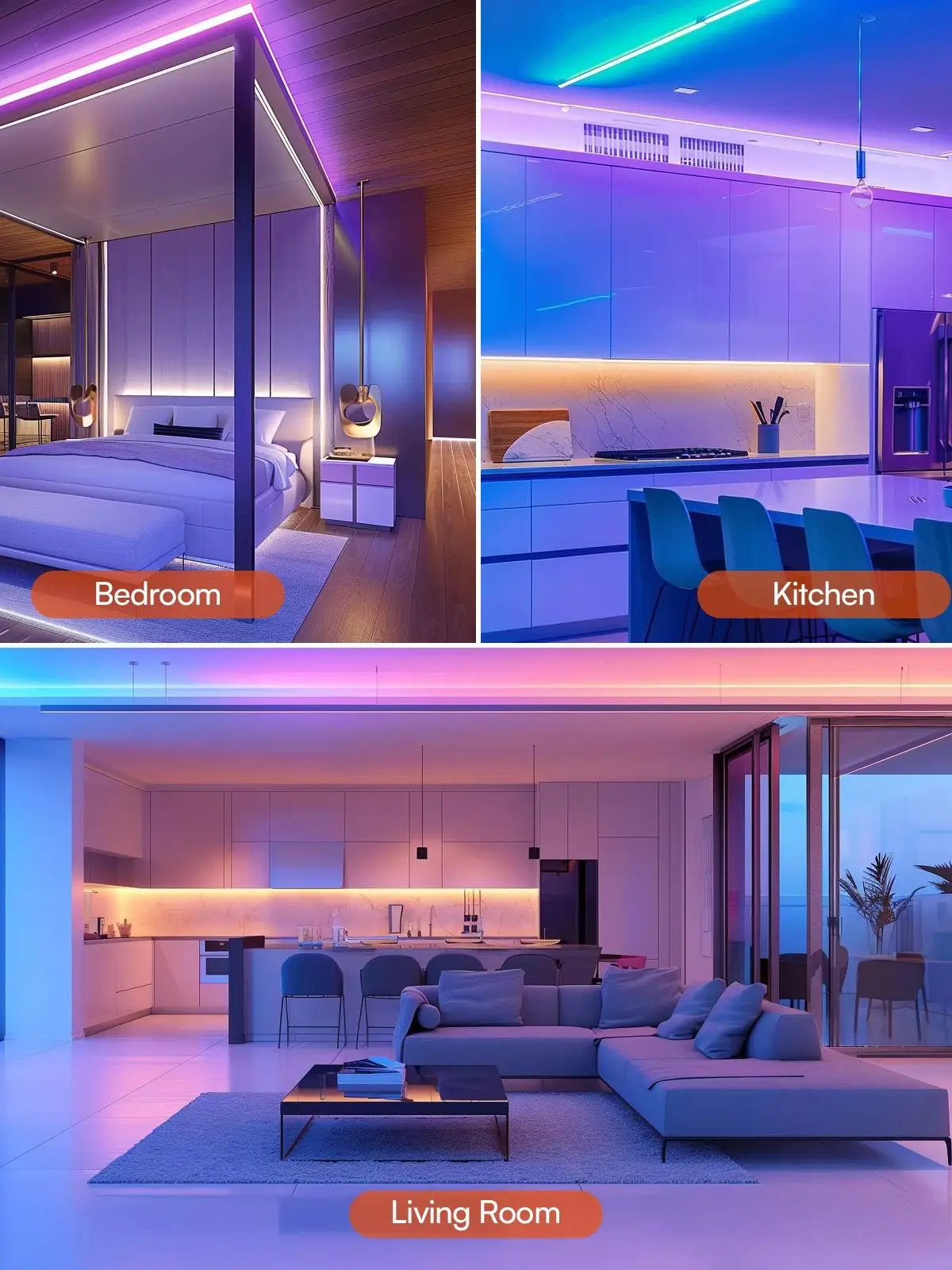 حزام إضاءة LED ذكي طويل جدًا بطول 230 قدم، يدعم توقيت التطبيق، تغيير لون RGB، مع جهاز تحكم عن بعد، مناسب للمهرجانات،