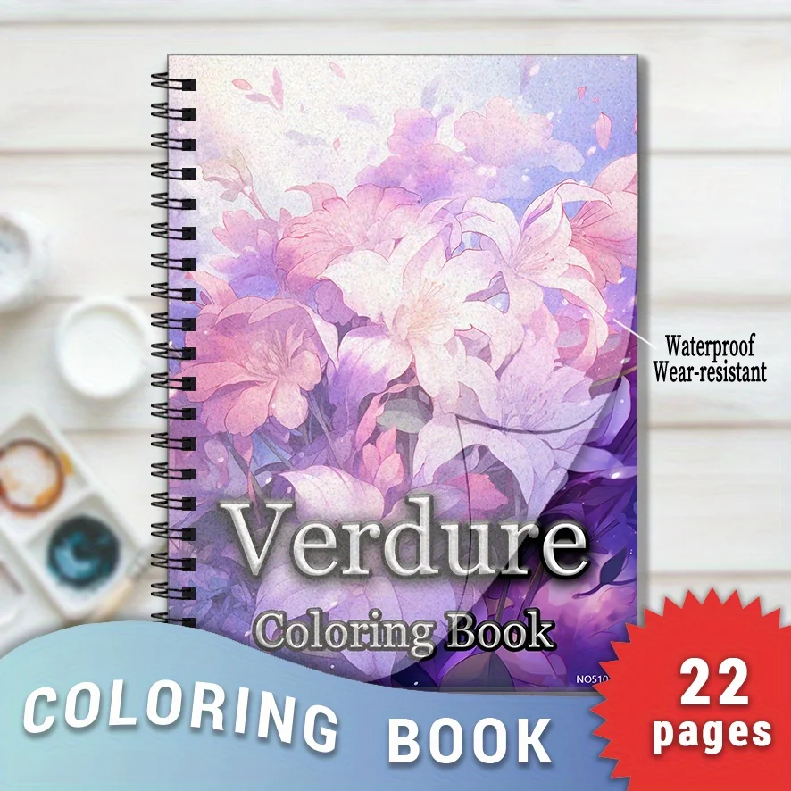 

Verdure Coloring Book - 22 Pages 8.3 X 11.2 Inches Stress Relief & Positive Thinking Emotions Design for All Ages