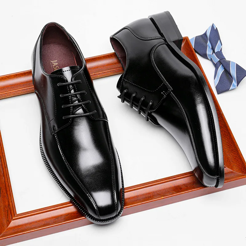 Men Dress Shoes New 2022 Spring High Quality Leather Formal Shoes Classic Business Wedding Sytle Groomsman Mens Shoes