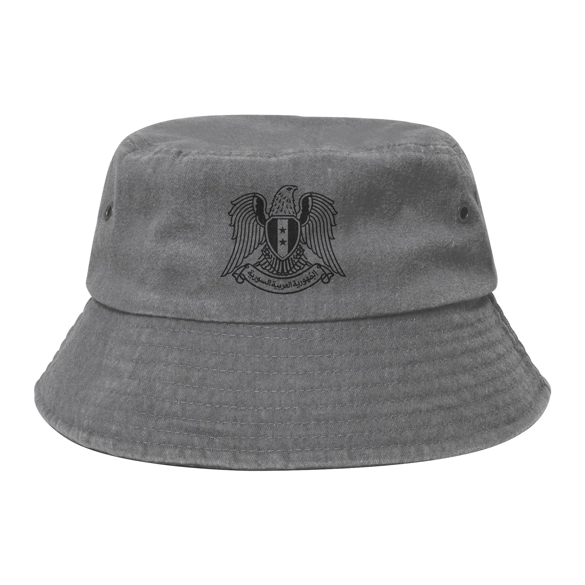 Chapeaux Bob Aigle Syrien Symbole de la Syrie pour Hommes et Femmes, Chapeau de Campagne en Jean Vieilli pour l'Été, Chapeaux de Pêcheur d'Extérieur