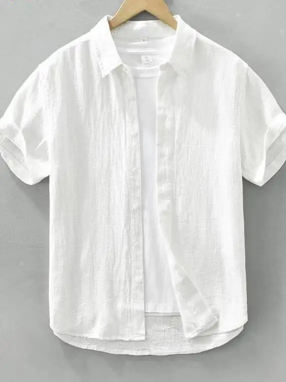 

Lightweight Breathable Summer Men's Linen irt Loose Casual ort Sve Cotton Linen Casual irt Comfortable Loose Fit