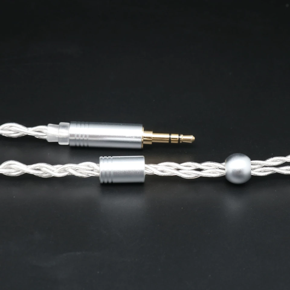 XINHS 4-Core Single Crystal Copper Plated Silver Earphone Upgrade