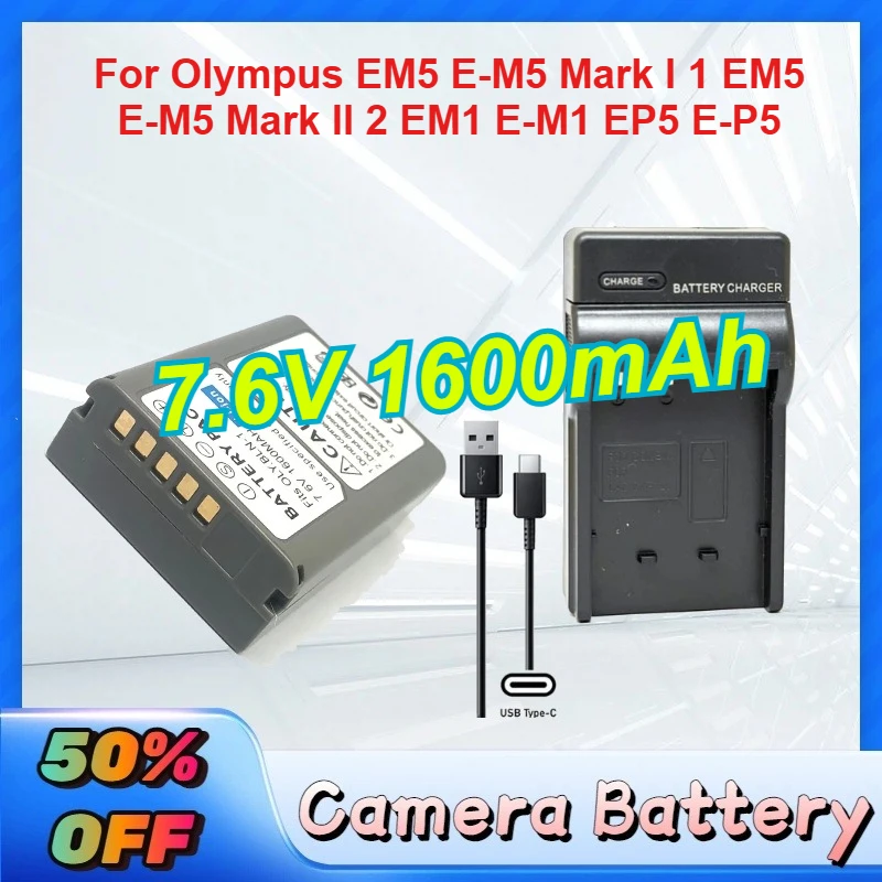 

Новая батарея BLN-1 BLN1 7.6V 1600mAh для Olympus EM5 E-M5 Mark I 1 EM5 E-M5 Mark II 2 EM1 E-M1 EP5 E-P5