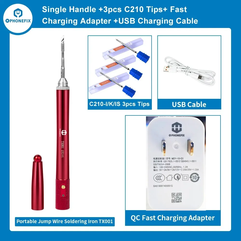TX001 المحمولة البسيطة USB سبيكة لحام القلم دعم JBC C210 لحام الحديد نصائح التدفئة السريعة ل PCB الانتقال سلك لحام إصلاح
