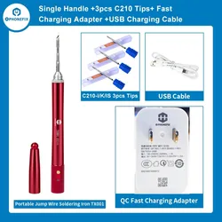 TX001 Portable Mini USB Soldering Iron Pen Support JBC C210 Welding Iron Tips Fast Heating for PCB Jump Wire Soldering Repair