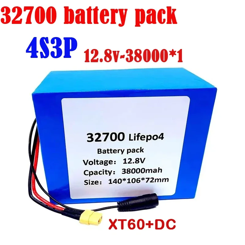 32700Rechargeable Battery Lifepo4 4S3P 12.8V38Ah 4S 40A 100A Balanced BMS for Electric Boat and Uninterrupted Power Supply 12V