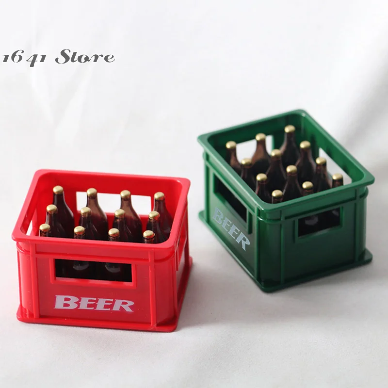 (NUEVO) Miniatura de Botella de Cerveza para Casa de Muñecas 1:12, 59*48*38MM, Caja de Cerveza, Caja de Bebidas, Decoración de Bar y Cocina, Juguete