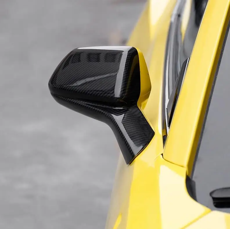 For Chevy Camaro LT/SS/RS/ZL1 2016-22 Rearview Side Mirror Cover For Chevrolet Wing Cap OEM Style/OX Horn Style Dry Carbon Fiber