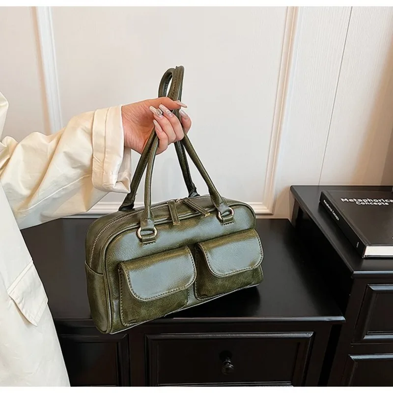 YOUDEYISI коричневая сумка в стиле ретро, женская сумка с двойным карманом, новинка 2024, универсальная сумка на одно плечо, подмышки