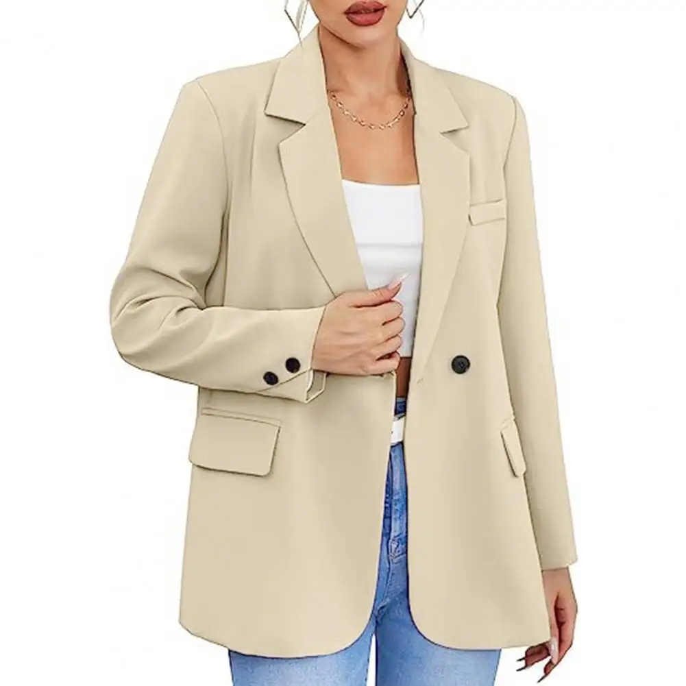 Blazers Fall Spring Coat Formal Business Style Slim Fit Blazers Notch Collar Single Button Cardigan Anti-wrinkle Office Jacket