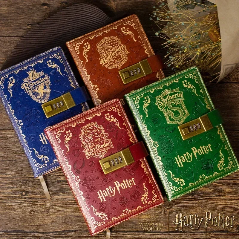 

Hogwarts Notebook with Combination Lock Harry Potter Products Gryffindor Hufflepuff Slytherin Diary Stationery Kids Toys Gifts