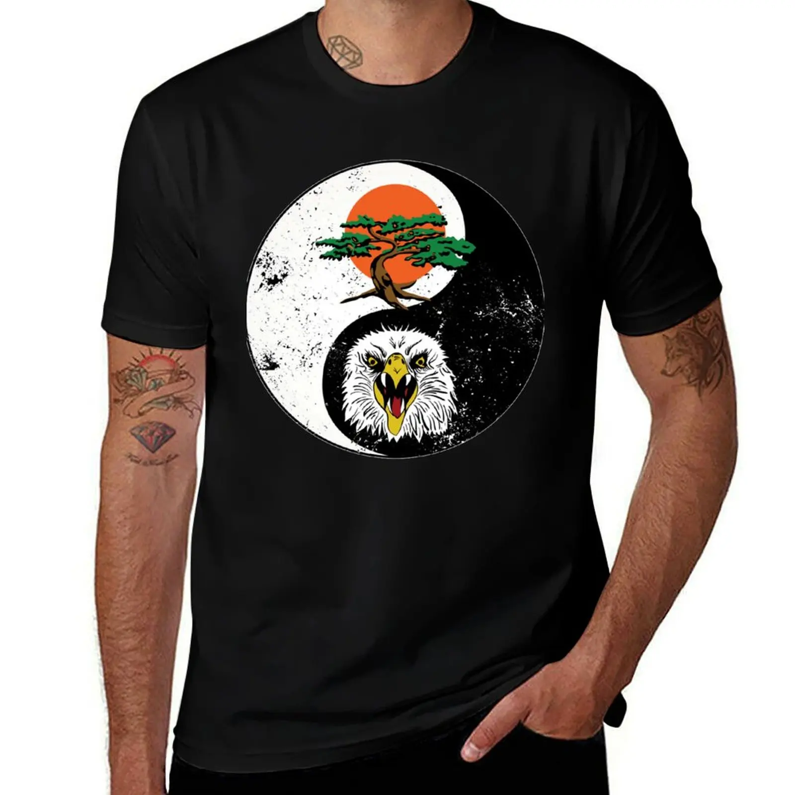 Miyagi do karate tree logo and Eagle fang karate T-Shirt Stain Resistant Casual Tee T-Shirt
