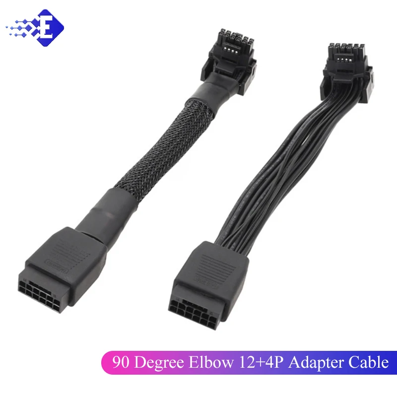 90 Degree Right Angled PCI Express Computer GPU Power ATX 3.0 PCIE 5.0 12P 16pin 12+4 P 12VHPWR Male Female Extension Cable 15cm