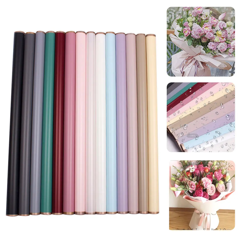 

Waterproof Phnom Penh Matte Paper Translucent Flower Jelly Film Thickened Bouquet Wrapping Paper Flower Shop Packaging Materials