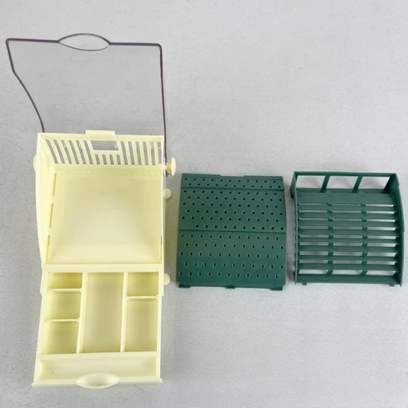 

3Pcs Dental Burs Box With Drawer 142 Holes Sterilizer Case Disinfection Box Holder For Odontologia Bur Block Holder