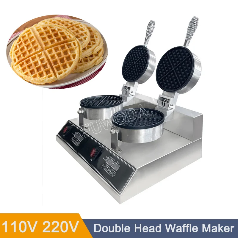 

Commercial Electric Double Head 110V 220V Non-stick Bubble Egg Waffle Maker Machine Eggettes Bubble Puff Cake Oven