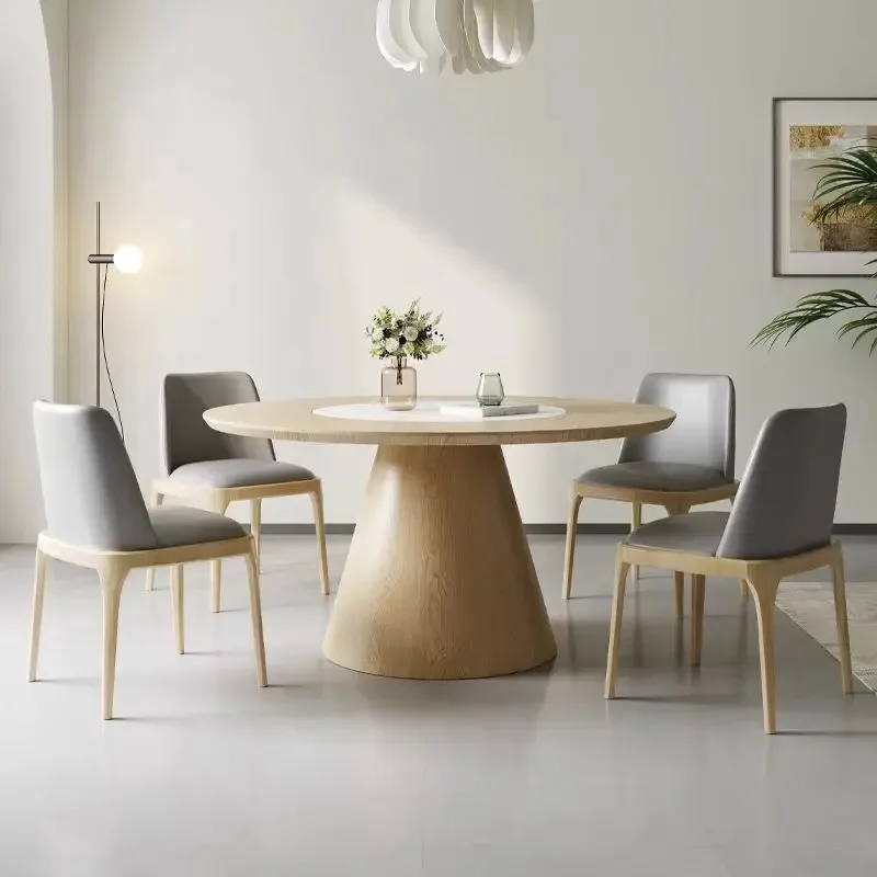 /Hot Selling Contemporary Modern Hotel Restaurant Home Wooden Round Dining Table with Rotating Center