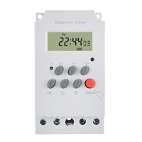 AC 220V 25A Digital Programmable Timer Din Rail Electronic Timer Time Switch Controller with LCD Display Clock Outdoor Tools