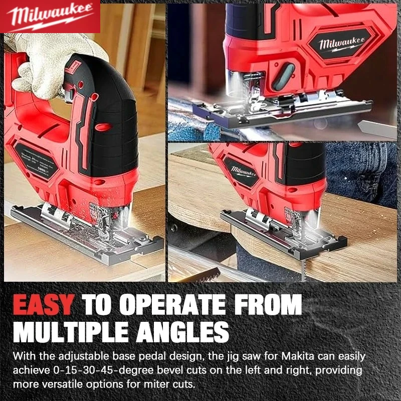 ميلووكي 3000 دورة في الدقيقة منشار منحني كهربائي لاسلكي 750 واط منشار تهزهز كهربائي أدوات قطع النجارة الكهربائية لبطارية 18 فولت