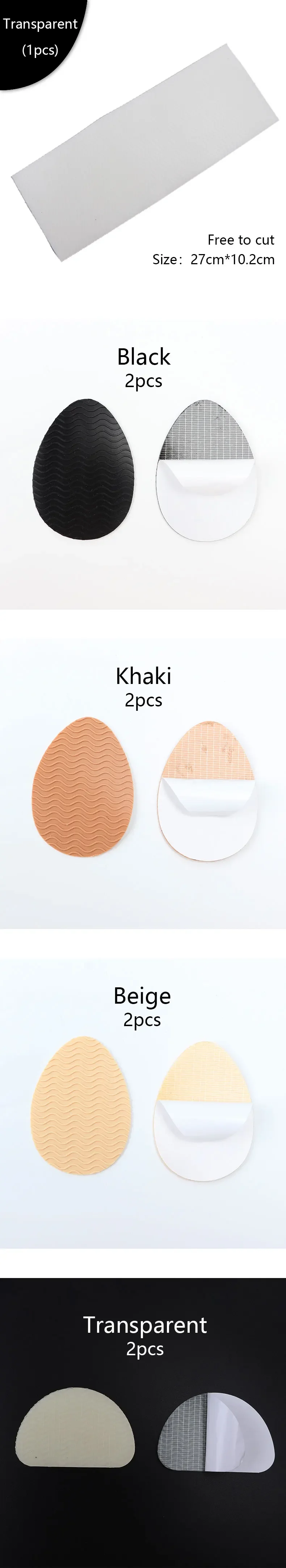 Rutschfeste Schuhpolster, selbstklebende Schuhgriffe, Gummi-Antirutsch-Einlegesohlen, Klebe-Schutz, Silikon, widerstandsfähig, Sohlenabdeckung für hohe Absätze – Detail 9