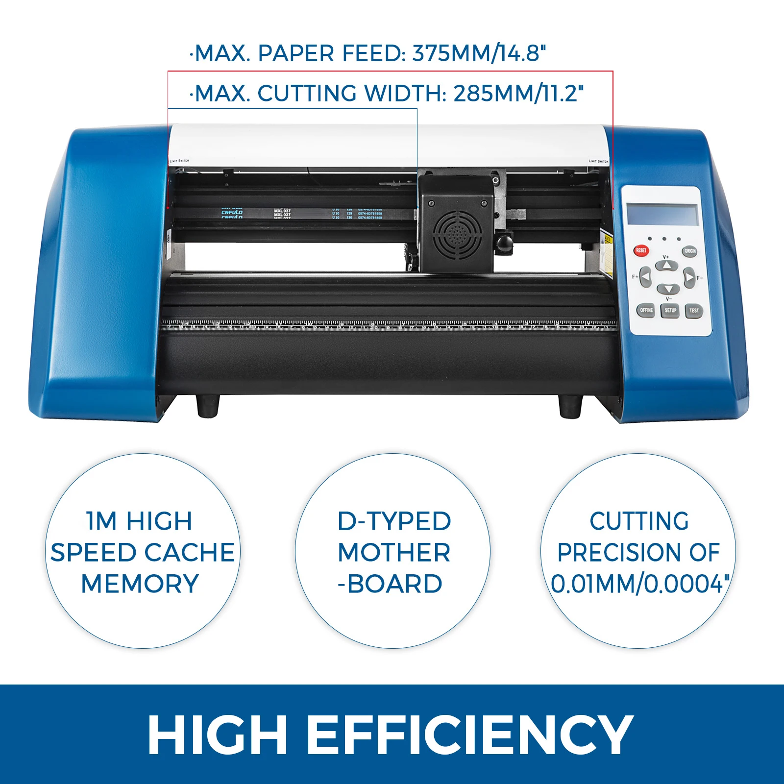 VEVOR 14Inch Vinyl Cutter Plotter Desktop Basic Manual LED Fill Light Strip 375mm Vinyl Printer Machine with Signmaster Software