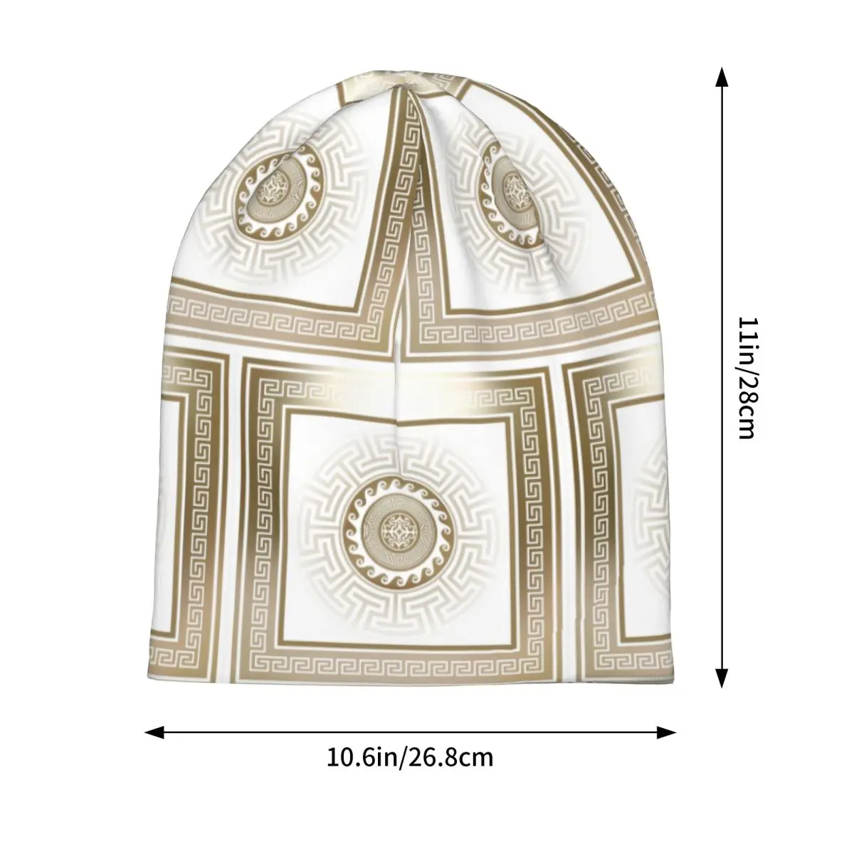 Greek Key Meander Skullies Beanies Hats Warm Autumn Winter Outdoor Cap Knitted Bonnet Caps for Unisex Adult