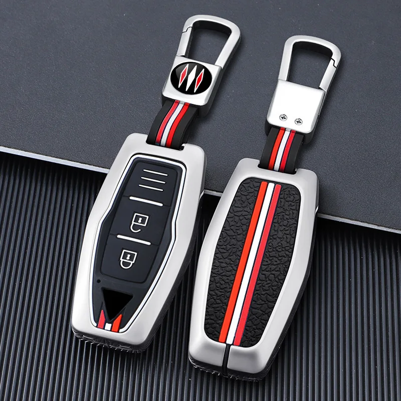 Zinc Alloy + Silicone Car Key Case Cover For Mitsubishi Outlander 2022 2023 2024 Control Remote Key Protector Holder Shell