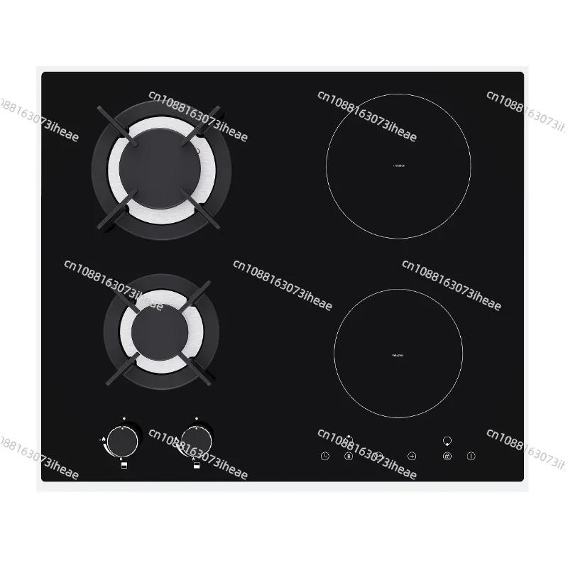 Adecuado para mesa de cocina de inducción empotrada de 60 cm/23,6 pulgadas, 4 quemadores, vidrio negro, encimera de estufa eléctrica de gas