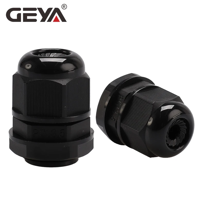 GEYA IP68 Cable Gland PG7 20PCS for 3-6.5mm PG9 PG11 PG13.5 PG16 PG21 Wire Cable Waterproof Nylon Plastic Cable Gland Connector