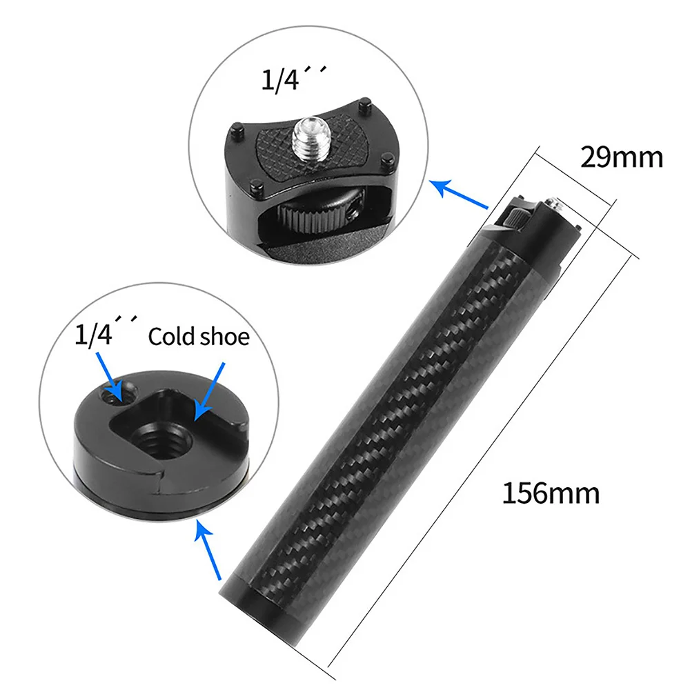 Carbon Fiber Handle Gimbal Grip Cold Shoe Mount Adapter for Zhiyun WEEBILL S LAB Stabilizer for Monitor Microphone