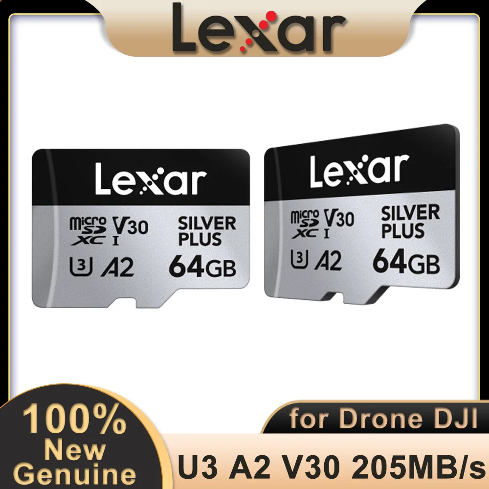 Lexar Professional Silver Plus microSDXC Memory Card 64GB 128GB 256GB 512GB UHS-I C10 U3 V30 Full-HD 4K Video for Tablet Gamers