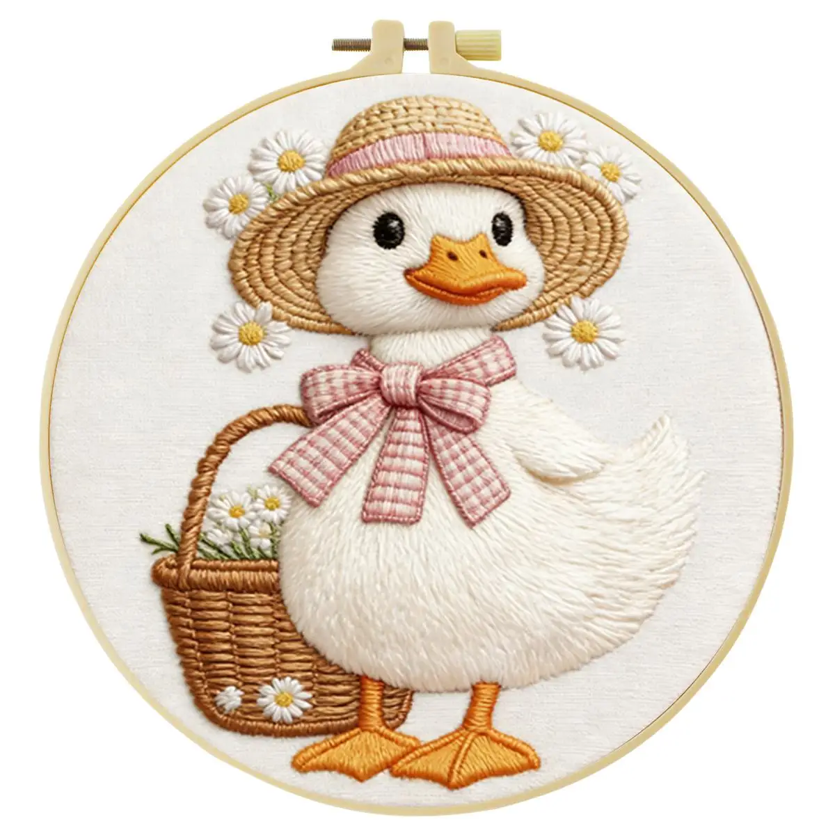 1 Stück 20X20CM/15X15CM 7,87/6,3 Zoll Enten-Stickerei-Starter-Kit DIY-Kit DIY-Stickerei-Set Handarbeiten Nadelkunst Heimdekoration – Detail 3