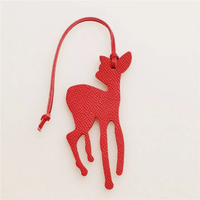 Genuine Deer Leather Keychain Ladies Women Bags Backpack Pendant Charm