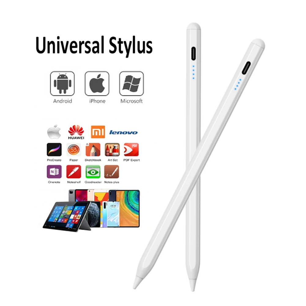 2PCS Stylet Universel Pour Android IOS Stylo Tactile Pour iPad L'apple Pencil 1 2 Pour Huawei Lenovo Samsung Téléphone Xiaomi Tablette Stylo