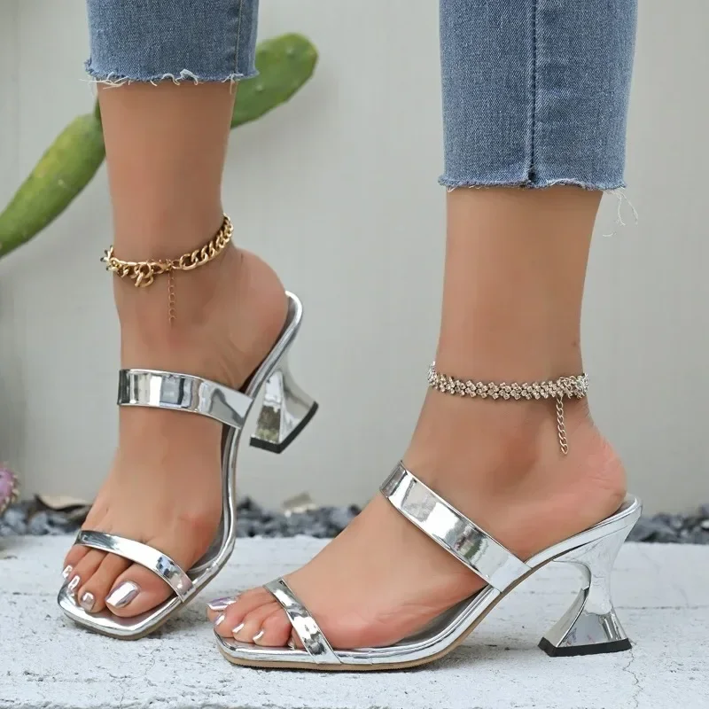 

2025 Ladies Shoes Open Toe Women's Slippers Fashion Outdoor Summer Plus Size Square Toe Best Seller Comfortable Shoes for Women