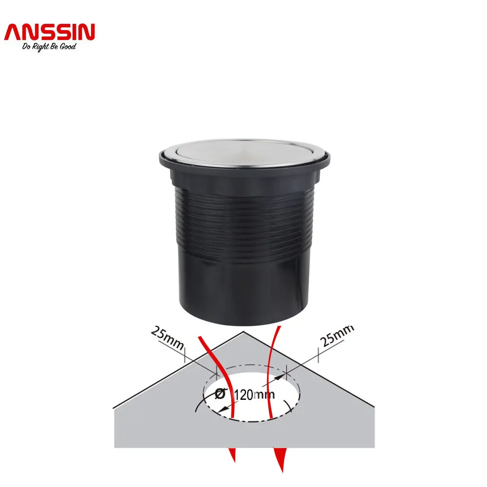 Imagem -04 - Tomada Pneumática Pop-up com Tomadas à Prova de Choque Alemãs para Bancadas e Mesas de Cozinha Diâmetro do Furo 120 mm