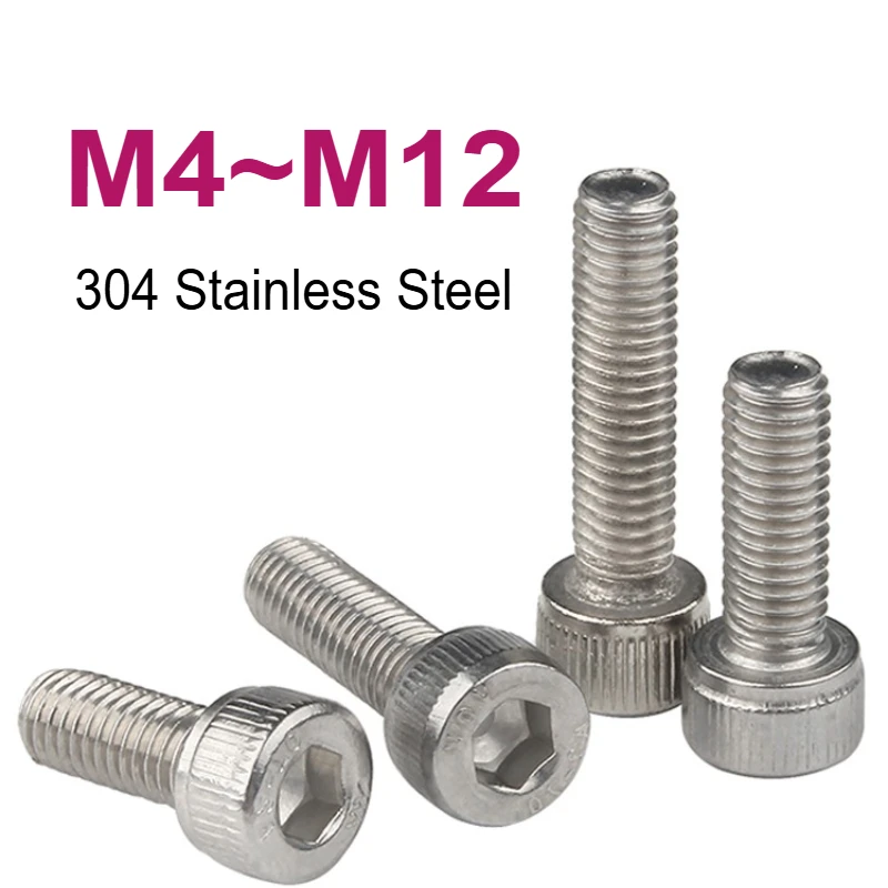 1/2pcs M4 M5 M6 M8 M10 M12 304 Stainless Steel Left Hand Thread Hex Hexagon Socket Screw Reverse thread  Allen Head Screws
