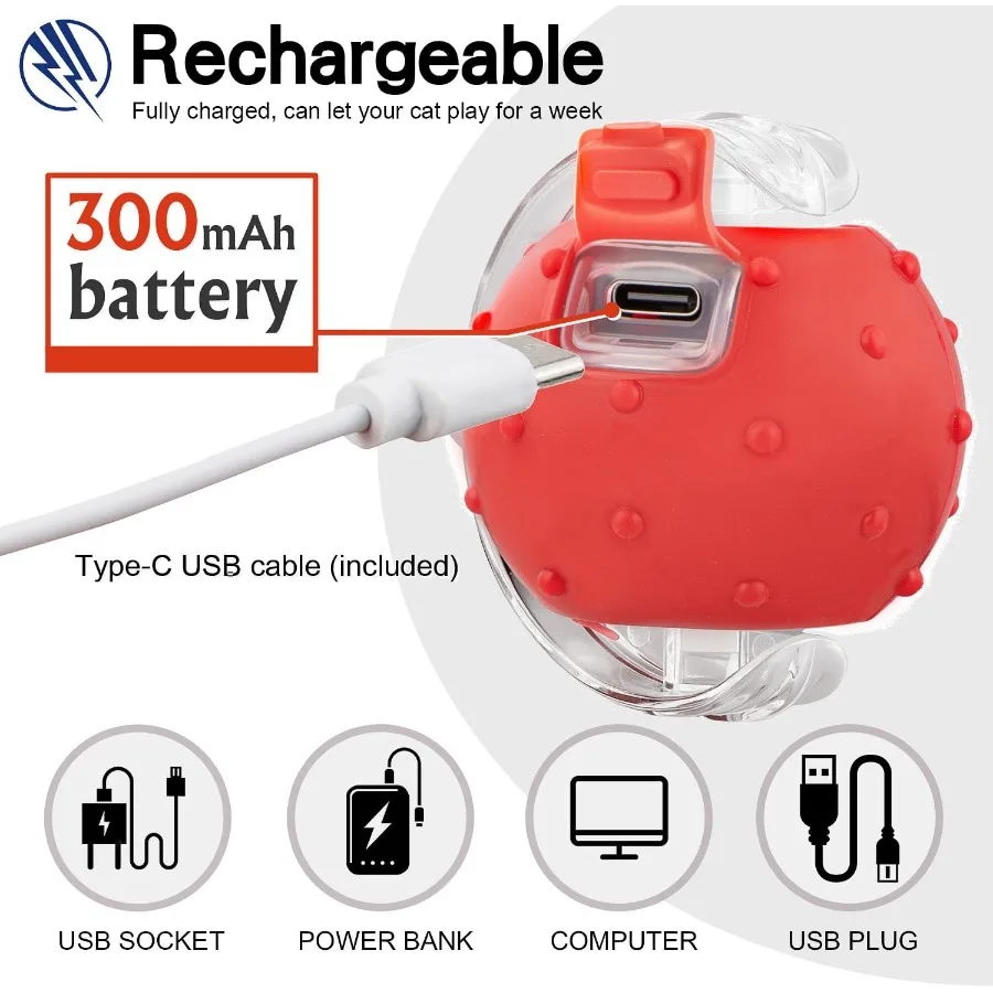 كرة ألعاب القطط التفاعلية للقطط الداخلية، كرة القطط الدوارة الأوتوماتيكية مع ذيل شبكي مرن، تفعيل حركة النقيق على شكل طيور #4